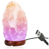 Namizna svetilka iz naravnega kristala himalajske soli + ionizator USB napajanje