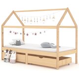  Otroški posteljni okvir s predali trdna borovina 90x200 cm Cene