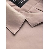 Ombre Men's short sleeve shirt with Cuban collar - light brown | Shoptok.si