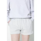 New Balance Kratke hlače French Terry za žene, boja: siva, melanž, visoki struk, WS41500AHH