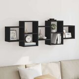 vidaXL Zidna polica crna 129x18x42 cm konstruirano drvo Cijene