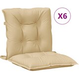  Jastuci za stolice 6 kom prošarano bež 100x50x7 cm tkanina | Eponuda.com