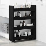  Uska kolica za pohranu Crni hrast 60 x 20 x 82 cm | shoptok.hr