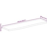 Stolna Mizna plošča z naravnim robom 110x20x3,8 cm trden mangov les, (21413516) | Shoptok.si