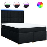 vidaXL Krevet s oprugama i madracem crni 160x200 cm od tkanine | shoptok.hr