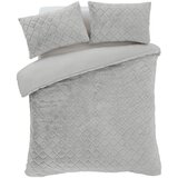Catherine Lansfield Siva posteljina za bračni krevet/za produženi krevet od mikropliša 230x220 cm Cosy Diamond – Cijene