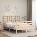  Okvir kreveta s uzglavljem 140 x 190 cm od masivnog drva | shoptok.hr