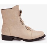 Boto Insulated Women's Ankle Boots Flat Heel Decorative Flowers Golden Pravienne | Shoptok.si