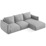 Makamii Svijetlo siva sklopiva kutna garnitura od šenila (s desnim kutom/s ležaljkom) Leila – | shoptok.hr