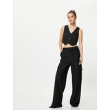 Koton Crop Vest V Neck Buttoned Pocket | shoptok.hr