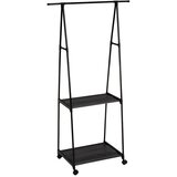 Casa Selección Črno kovinsko stojalo za oblačila na kolesih 84x43x156 cm – | Shoptok.si