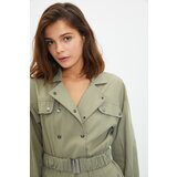 Trendyol Khaki Belted Buttoned Dress | Shoptok.si