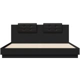  Posteljni okvir z vzglavjem in LED lučkami črn 160x200 cm | Shoptok.si