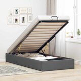 Maison Chic Otomanski Posteljni okvir - Enojna postelja - Postelja za odrasle brez vzmetnice siv 80x200 cm blago-J1960, (21767722) | Shoptok.si