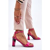S. BARSKI Patent Heeled Sandals Fuchsia Owen | Eponuda.ba