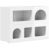  Strani šal Visok sijaj bela 80,5 x 35 x 59 cm Konstruiran les, (5000108423) | Shoptok.si