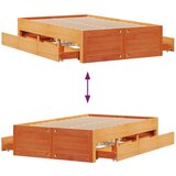  Posteljni okvir brez vzmetnice s predali 135x190 cm borovina, (21609880) | Shoptok.si