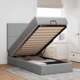  Otomanski okvir kreveta s madraca svijetlosivi 90x190cm tkanine | shoptok.hr