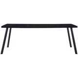 vidaXL Blagovaonski stol crni 200 x 100 x 75 cm od kaljenog stakla | shoptok.hr