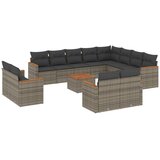  13-dijelni set vrtnih sofa od poliratana s jastucima sivi | shoptok.hr