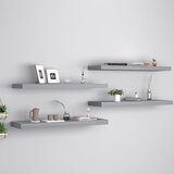 vidaXL plutajuće zidne police 4 kom sive 80 x 23,5 x 3,8 cm MDF Cijene