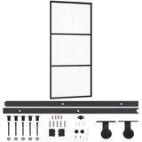 vidaXL Klizna vrata s priborom ESG staklo i aluminij 90 x 205 cm | shoptok.hr