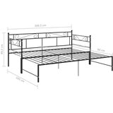  Za krevet na razvlačenje crni metalni 90 x 200 cm | shoptok.hr