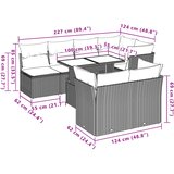  8-dijelni set vrtnih sofa s jastucima smeđi od poliratana | shoptok.hr