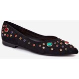Boto Women's Ballerinas Decorated With Crystals Black Valena | shoptok.hr