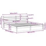  Konstrukcija postelje 2 pcs Voskast rjav Masivno borovo les, (5000121124) | Shoptok.si