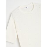 Sinsay Džemper bluza s kratkim rukavima i nitnama, od pamuka | shoptok.hr