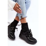 Boto Women's Wedge Boots with Sock Black Helladina | ePonuda.com