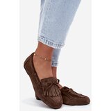 Boto Women's Loafers with Fringes and Bow Dark Green Olivianne | Shoptok.si