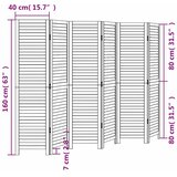  Sobna pregrada s 6 panela retro bijela od masivnog drva paulovnije 40 x 160 cm | shoptok.hr