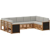vidaXL Kotna sedežna garnitura z blazino 7 pcs Naravna in svetlo siva, (5000283551) | Shoptok.si