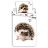 Jerry Fabrics Bijela/smeđa pamučna dječja posteljina za krevet za jednu osobu 140x200 cm Hedgehog – Cijene