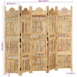 Sobna pregrada s 5 panela 200 x 165 cm od masivnog drva manga | shoptok.hr