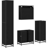 vidaXL Komplet pohištva za kopalnico 4 pcs Črni hrast 65 x 33 x 60 cm | Shoptok.si