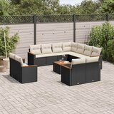  12-dijelni set vrtnih sofa od poliratana s jastucima crni | shoptok.hr