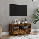 TV ormarić s LED svjetlima boja dimljenog hrasta 80x35x40 cm | shoptok.hr