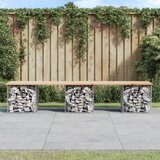  Vrtna klupa s gabionskim dizajnom 203x44x42 cm masivna borovina | Eponuda.com