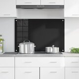  Kuhinjski zid Crna 90 x 60 cm Staklo otporno na udarce | shoptok.hr