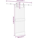 vidaXL Klizna vrata s priborom za montažu 80 x 210 cm masivna borovina | shoptok.hr