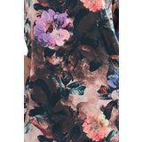 Numoco 40-18 JOLA Oversized dress with pockets - chocolate shade with a floral pattern | ePonuda.com