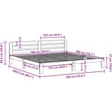 vidaXL Posteljni okvir brez vzmetnice bel 180x200 cm trdna borovina | Shoptok.si