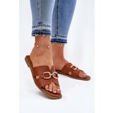 EVENTO Women Flat Sandals With Decorative Detail Camel Amiresna | Shoptok.si