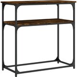 Maison Chic konzolna miza - miza ob steni dimljen hrast 75x35,5x75 cm inženirski les, (21785805) Cene