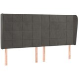  Uzglavlje s ušima tamnosivo 183x23x118/128 cm baršunasto | shoptok.hr