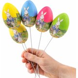  Easter Eggs on a Wire Pick Bunny with a Basket Decoration 6pcs | Shoptok.si