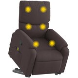  Masažni naslonjač na podizanje tamnosmeđi od tkanine | shoptok.hr